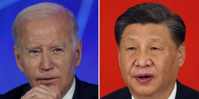 U.S. President Joe Biden, left, and Chinese President Xi Jinping, right.