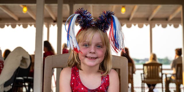 Girl wearing 4th of July attire