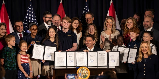 Florida Gov. Ron DeSantis signs a series of education bills 