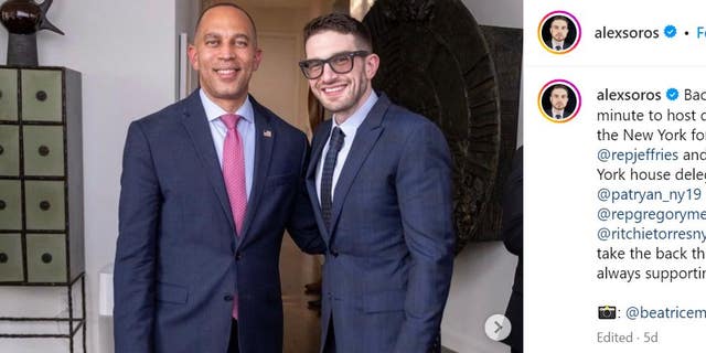 Hakeem Jeffries and Alex Soros