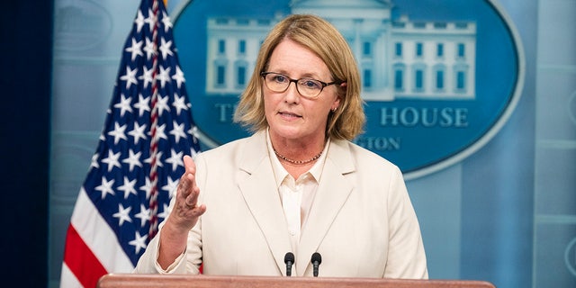 FEMA administrator at the White House podium