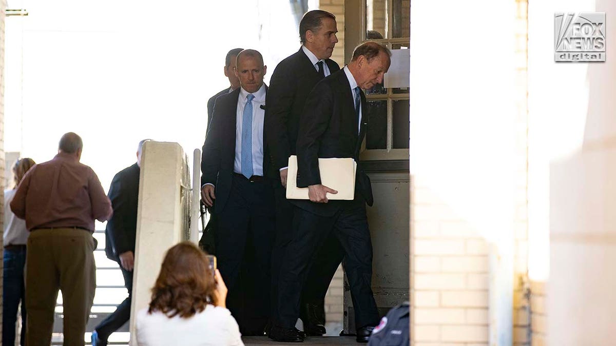 Hunter Biden arrives at the Independence County Courthouse.