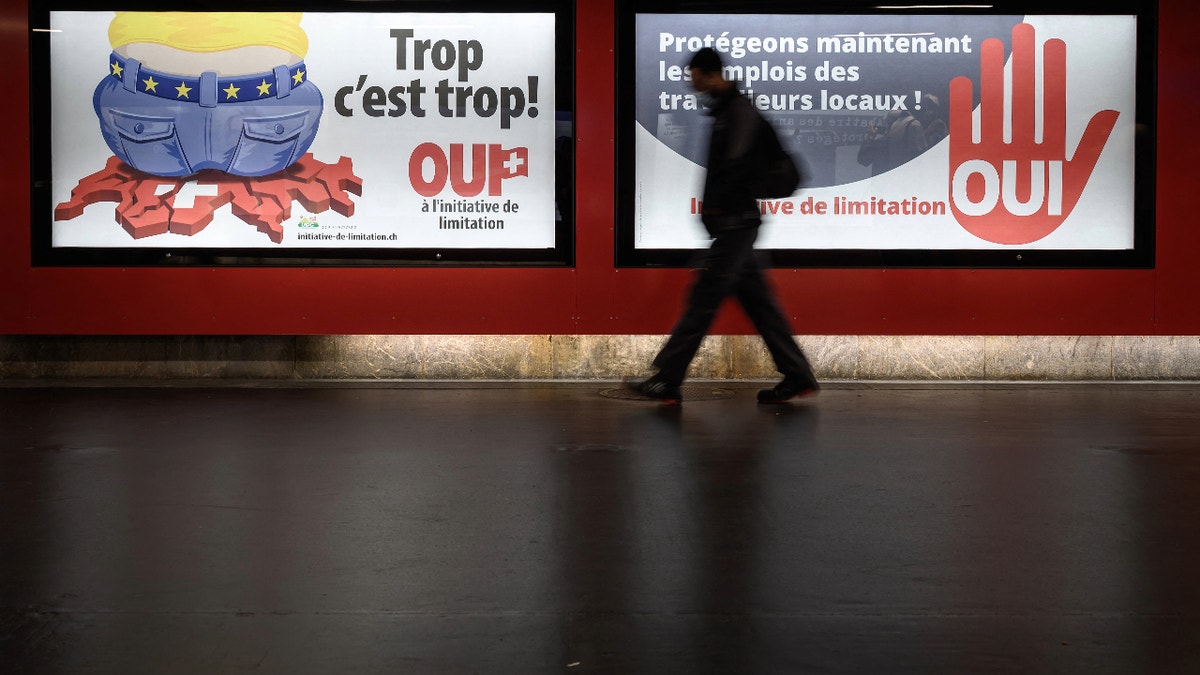 Swiss People's Party banners