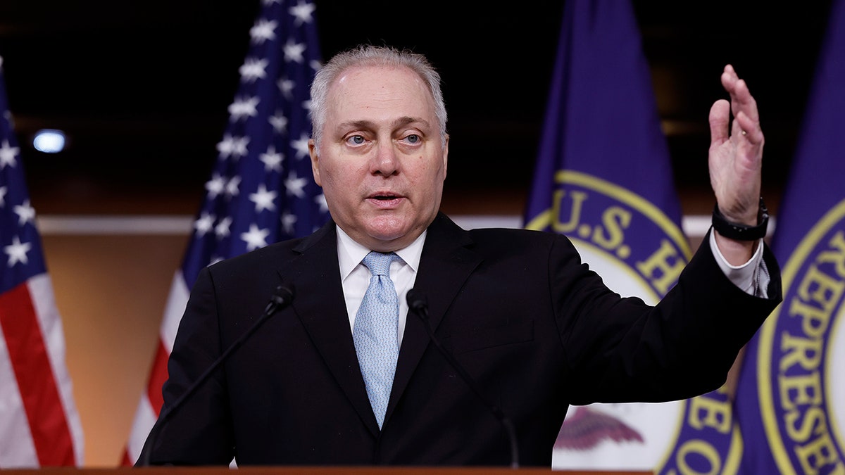 Rep. Steve Scalise, R-La., speaks to media in Washington, D.C.