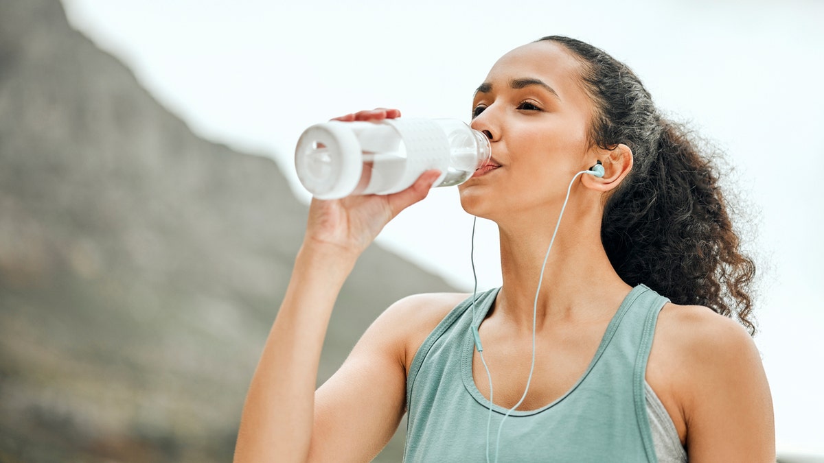 Woman drinking water