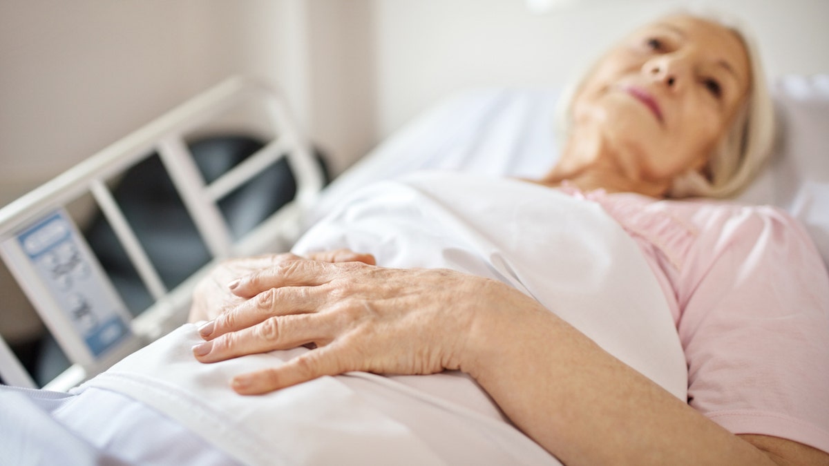 Old woman in hospital