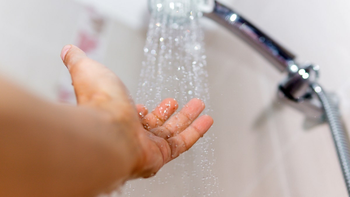 water in shower