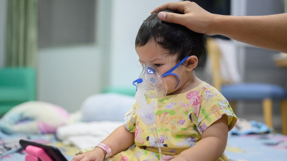 Sick baby in hospital