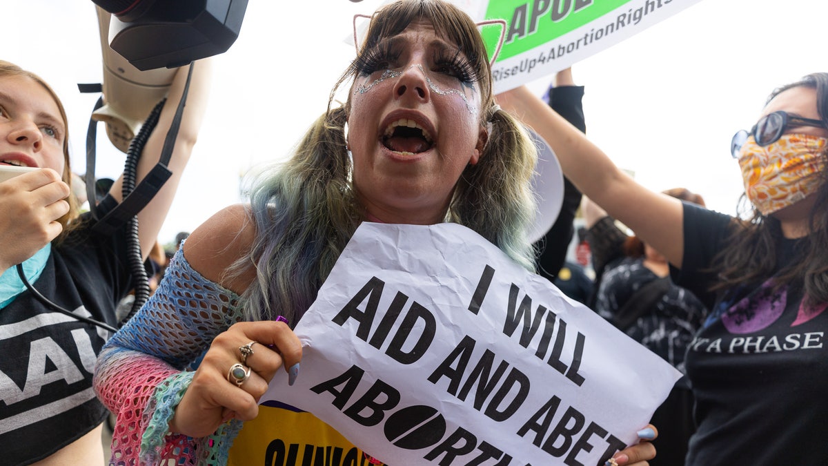 Supreme Court abortion protesters are seen after Roe v. Wade was overturned