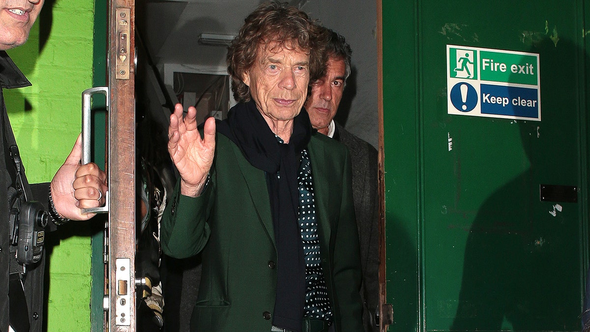 Mick Jagger leaving his birthday party