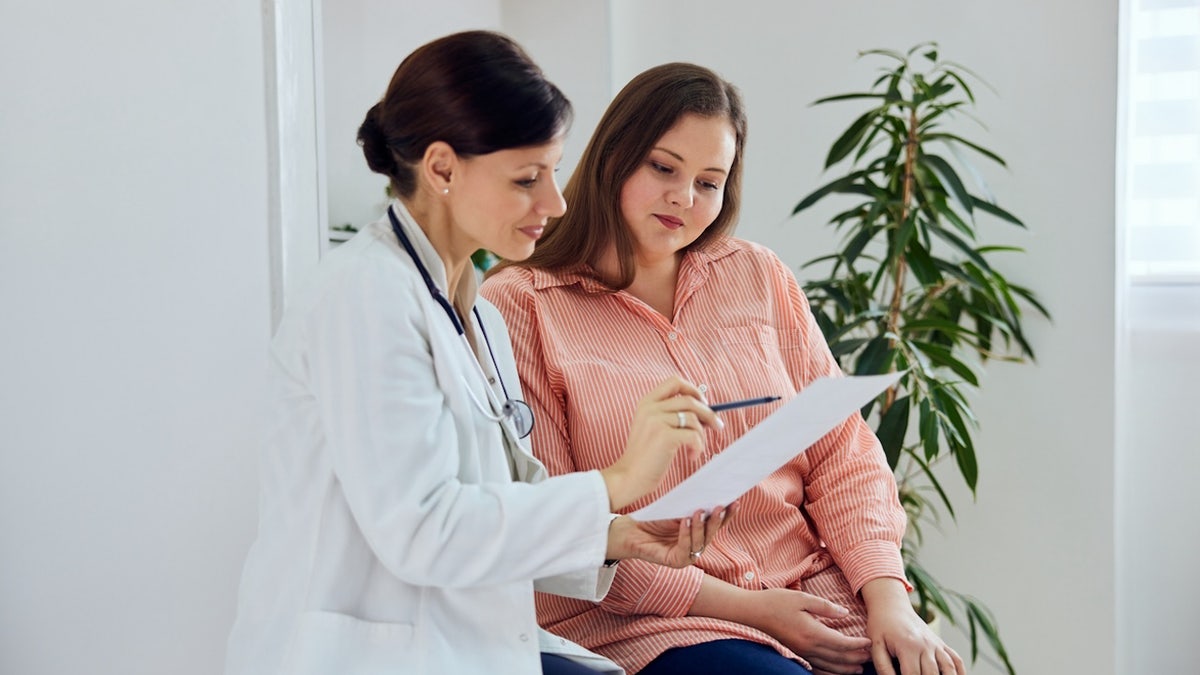 Woman at doctor