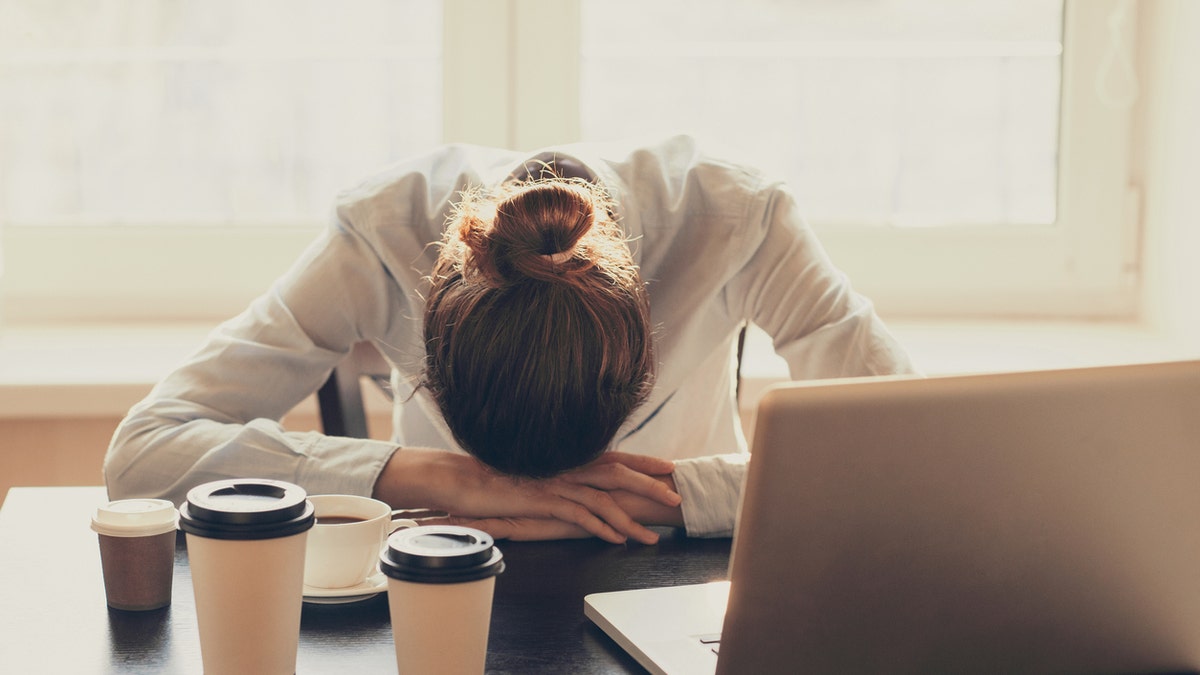 Woman tired at work