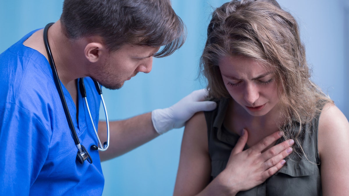 Woman at doctor